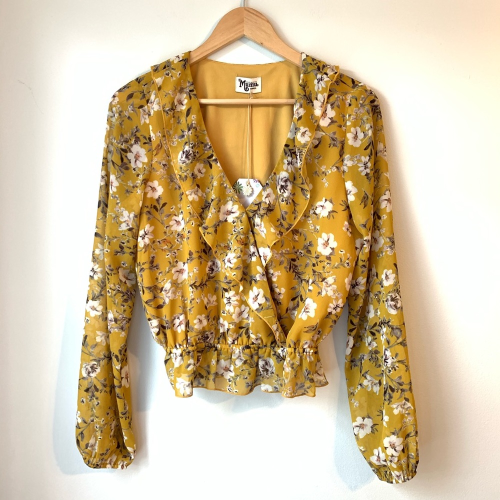 Show Me Your Mumu Yellow Floral Brewster Boho Top - Picture 4 of 9
